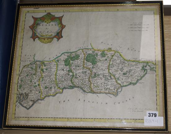 Robert Morden Map of Sussex 1690 36 x 42cm